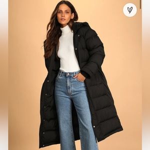 NWT | Lulus | Long Black Winter Coat
